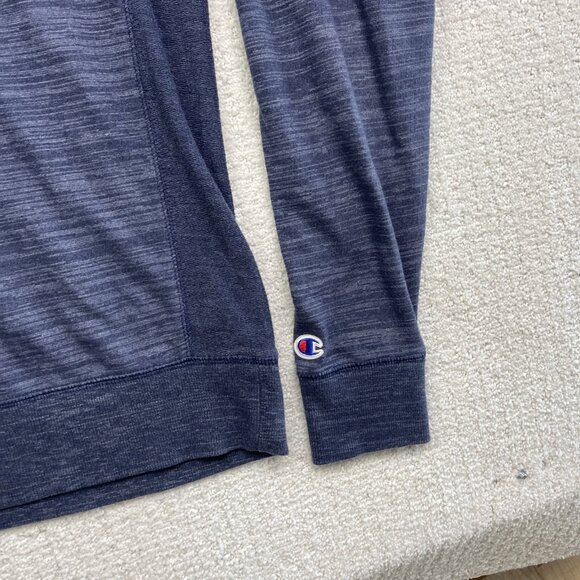 Champion Sweatshirt Men's M Long Sleeve Embroidered V-Stitch Crew Neck Navy - Picture 5 of 12